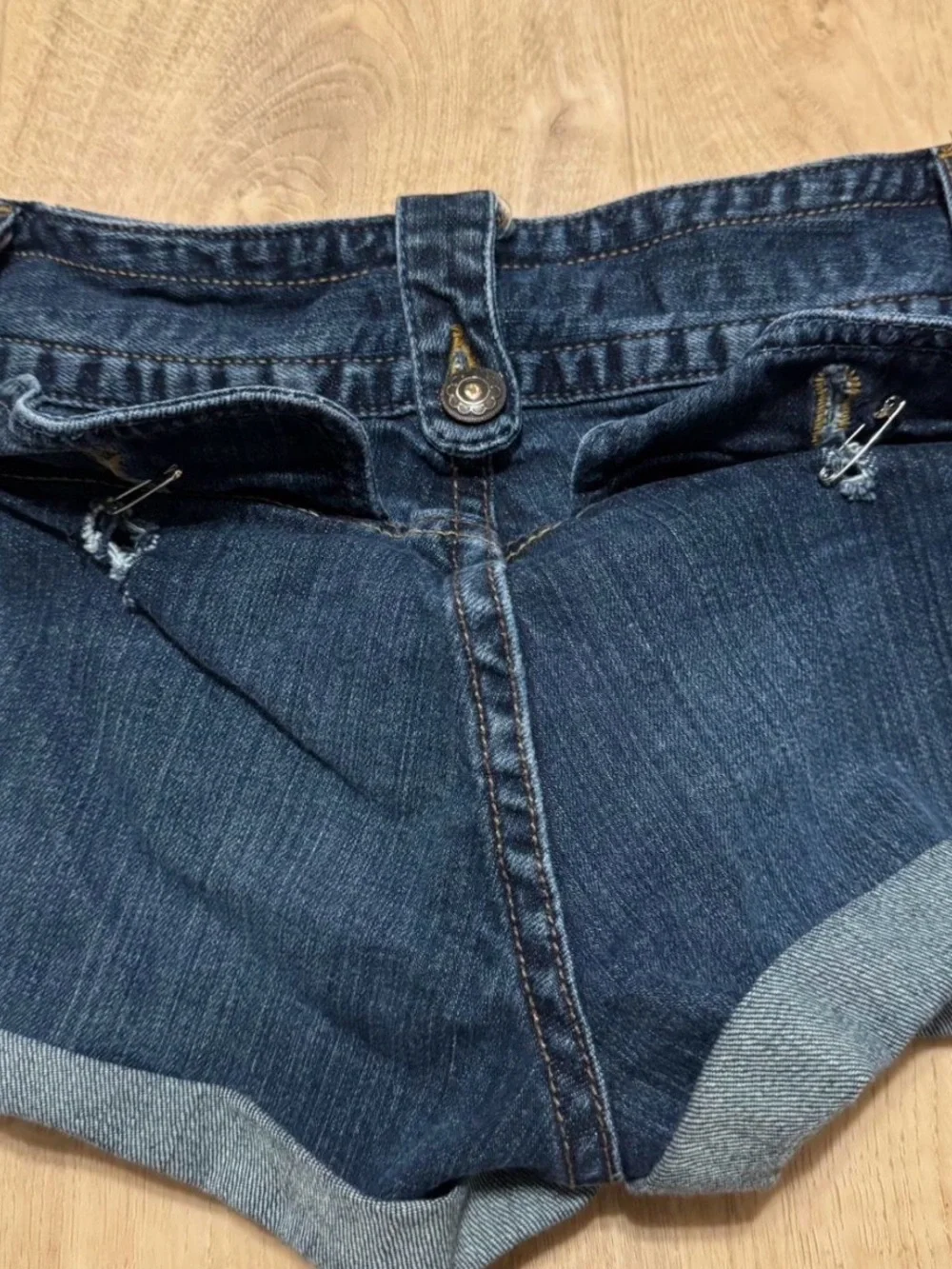 Dark Wash Denim Women’s Shorts - Classic Double Button Front